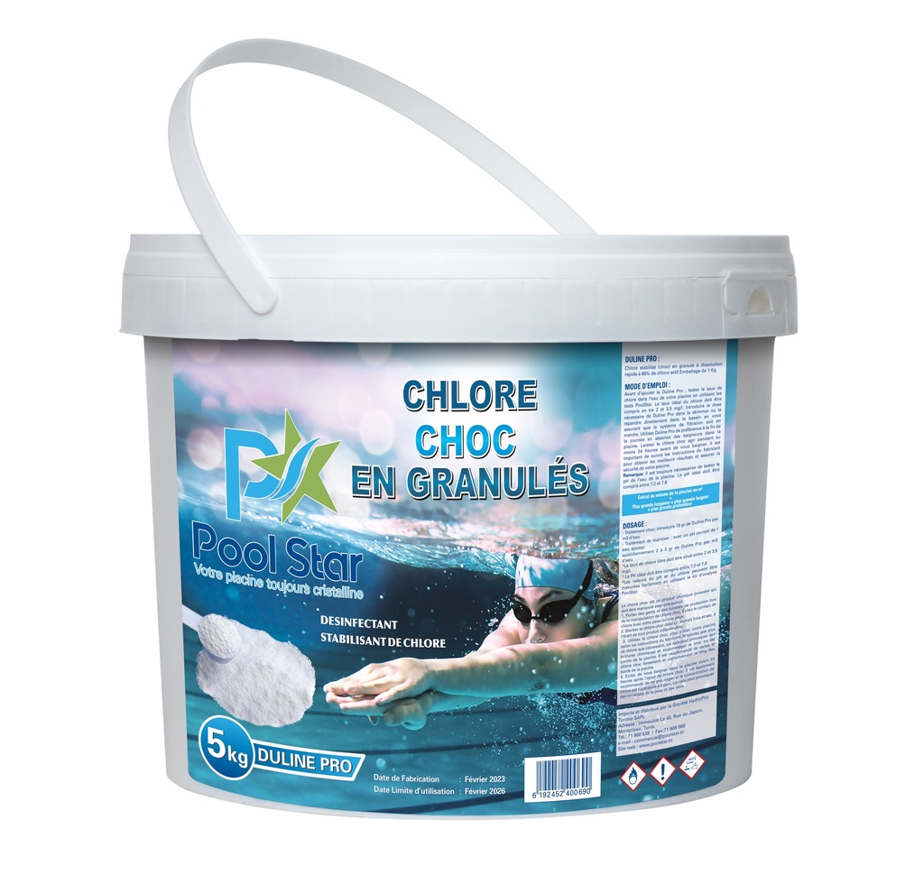 [DULINE PRO 5] CHLORE STABILISE(CHOC) EN GRANULES POOLSTAR DULINE PRO 5KG